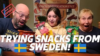 AMERICAN FAMILY TRIES SNACKS FROM SWEDEN 🇸🇪!! 3 generations of family try the snackcrate from Sweden