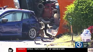 Dump truck crash shuts down Route 66 in Willimantic