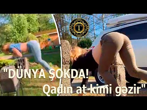 DÜNYA ŞOKDA!   Qadın at kimi gəzir