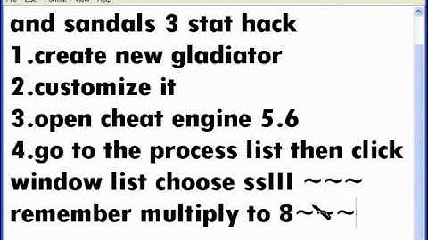 Sword and sandals 3 cheat cheat engine