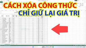 Cách Xóa Công Thức Chỉ Giữ Lại Giá Trị Trong Excel