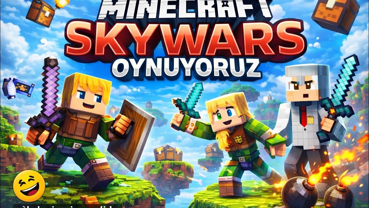 MİNECRAFT SKYWARS OYNUYORUZ (şakalar ironi amaçlıdır  ciddiye almayın😊)