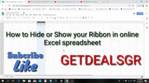 How To Hide Or show The Excel Ribbon online Excel spreadsheet