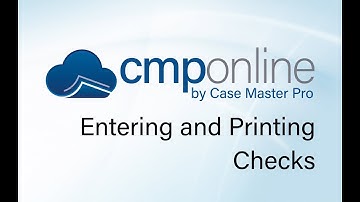 CMPOnline - Entering and Printing Checks