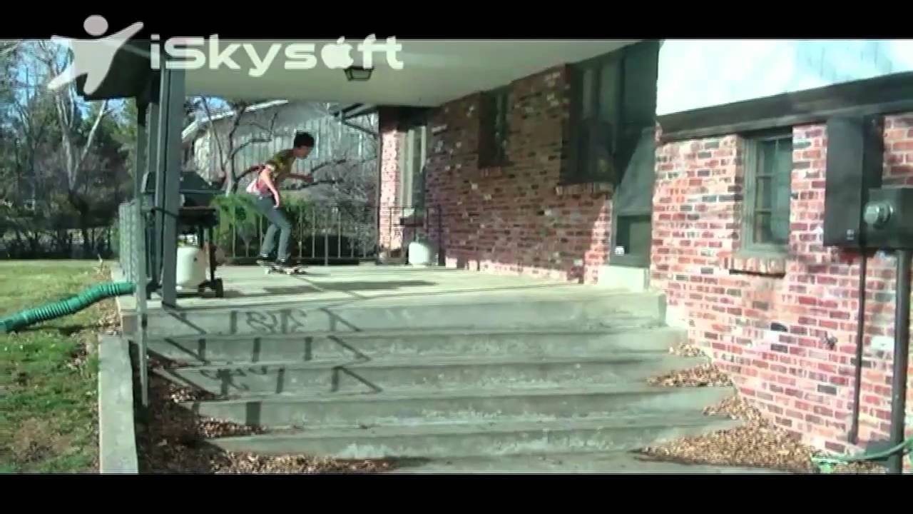 Frontside 180 and Tre Flip Down 5 Stair