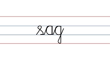 Cursive handwriting video -  How to write ag words (bag, tag, stag, wag, sag, lag, drag, flag)