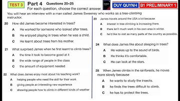 B1 PRELIMINARY 1   TEST 3 PART 4    #pet2020     #b1preliminary1test3part4