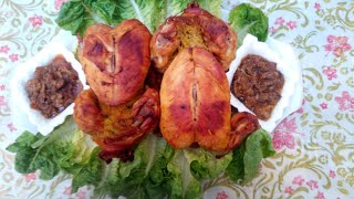 دجاج معمر بالشعرية الصينية  محمر فالكوكوت بتتبيلة  لذيذة بدون زيت او قطرة ماء