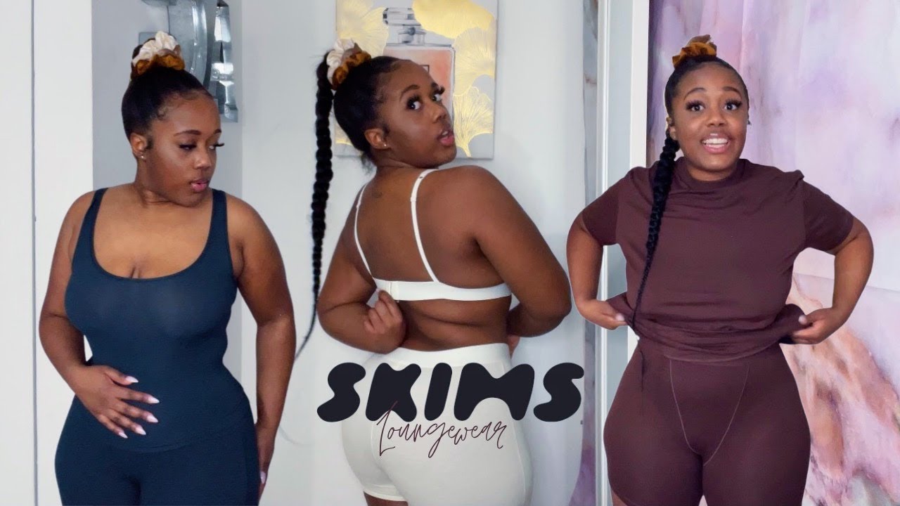 SKIMS LOUNGEWEAR TRY ON HAUL | cotton collection + soft lounge collection + boyfriend collection