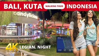 Travel KUTA LEGIAN BALI INDONESIA 🇮🇩 Night WALKING TOUR Bali 2023