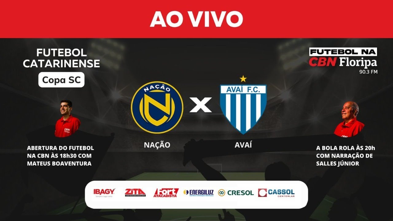 Nação x Avaí: onde assistir ao vivo, horário e escalações, copa santa  catarina