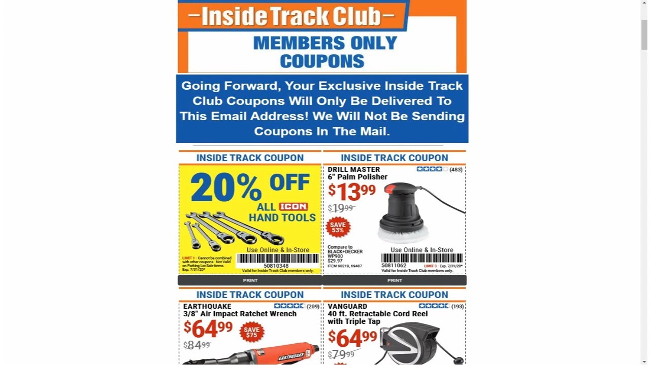 What Is Harbor Freight Doing With Inside Track Club Coupons? YouTube