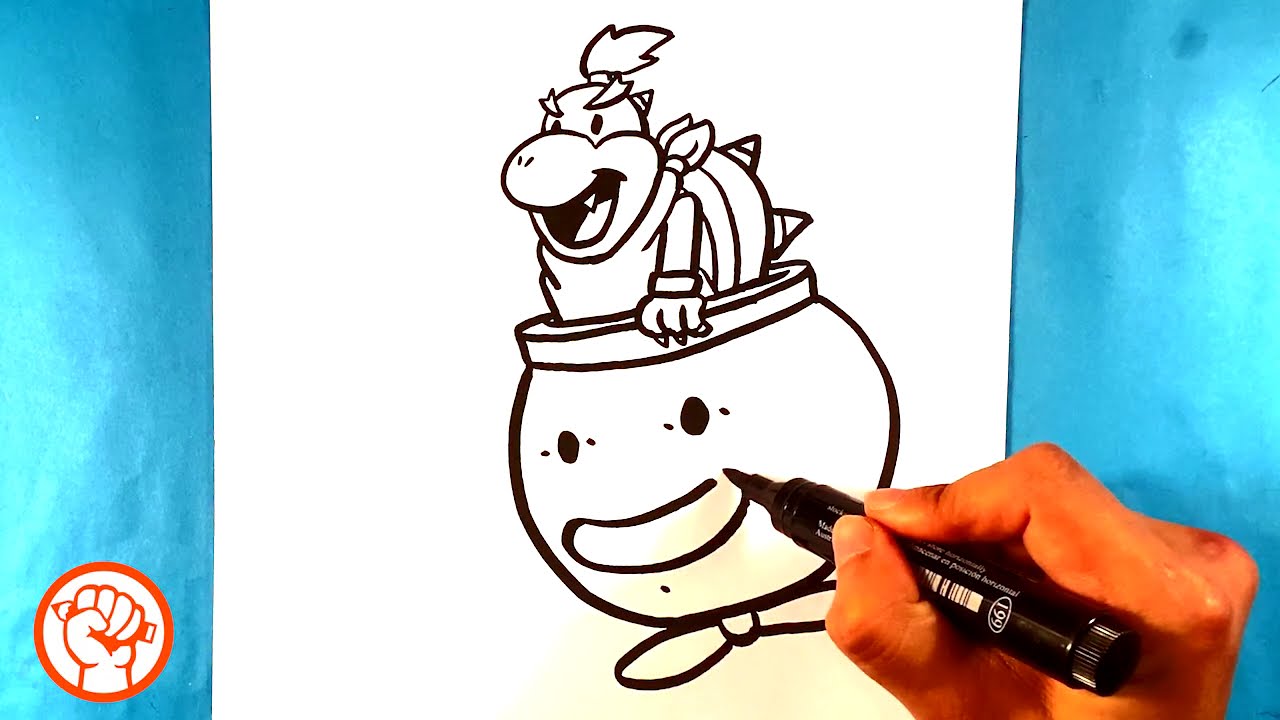 how to draw bowser jr face