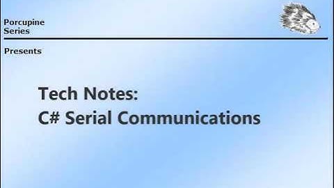 Tech notes  C# serial programming PC Arduino