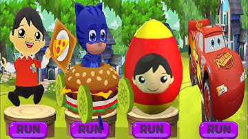 Tag with Ryan - Lightning McQueen vs Lunch-time Ryan vs CatBoy from Pj Masks Run Gameplay