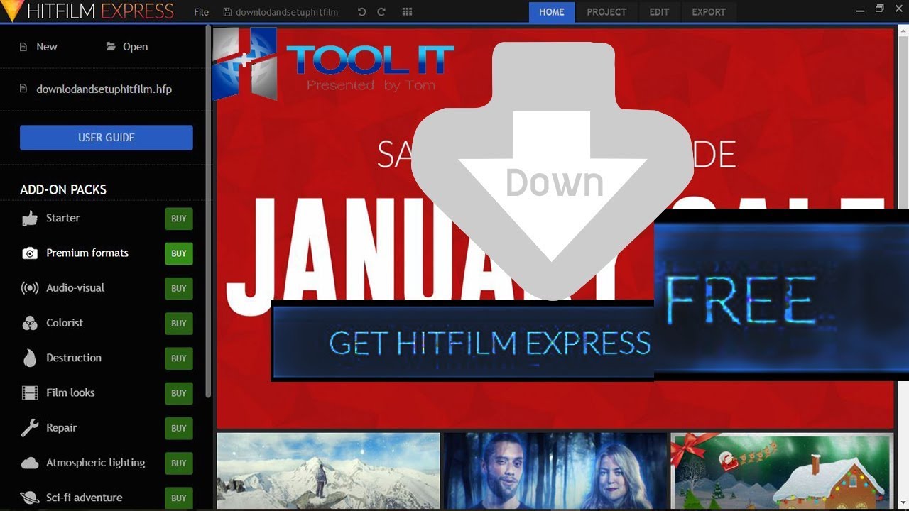 HitFilm ExPress  ของฟรีขั้นเทพ โปแกรมตัดต่อวิดีโอ วิธีดาวน์โหลดและติดตั้ง