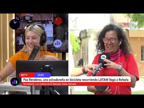 Pao Renderos, una salvadoreña en bicicleta recorriendo LATAM llegó a Rafaela