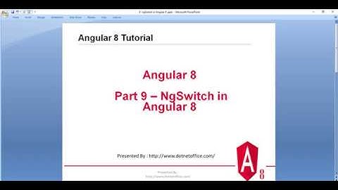 Part-9 : ngSwitch in Angular 8 | Angular 8 Tutorials