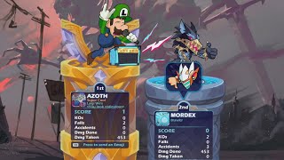 Brawlhalla - Luigi wins by doing absolutely nothing.