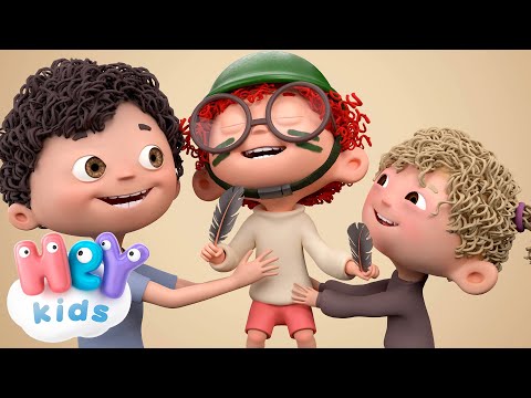 Tickle tickle tickle 🪽🤣 | Fun Song for Kids | HeyKids Nursery Rhymes