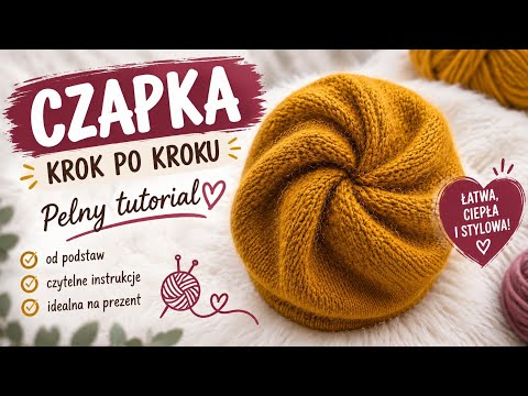 Pełny tutorial: Prosta czapka na drutach z Pinteresta 🧶 Krok po kroku od A do Z | Ze zszywaniem!