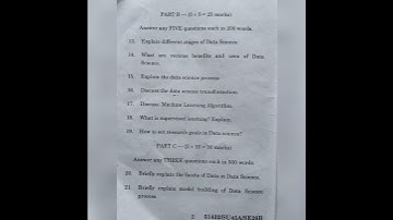 b.sc computer science final year data science questions paper Madras University 👍🙌