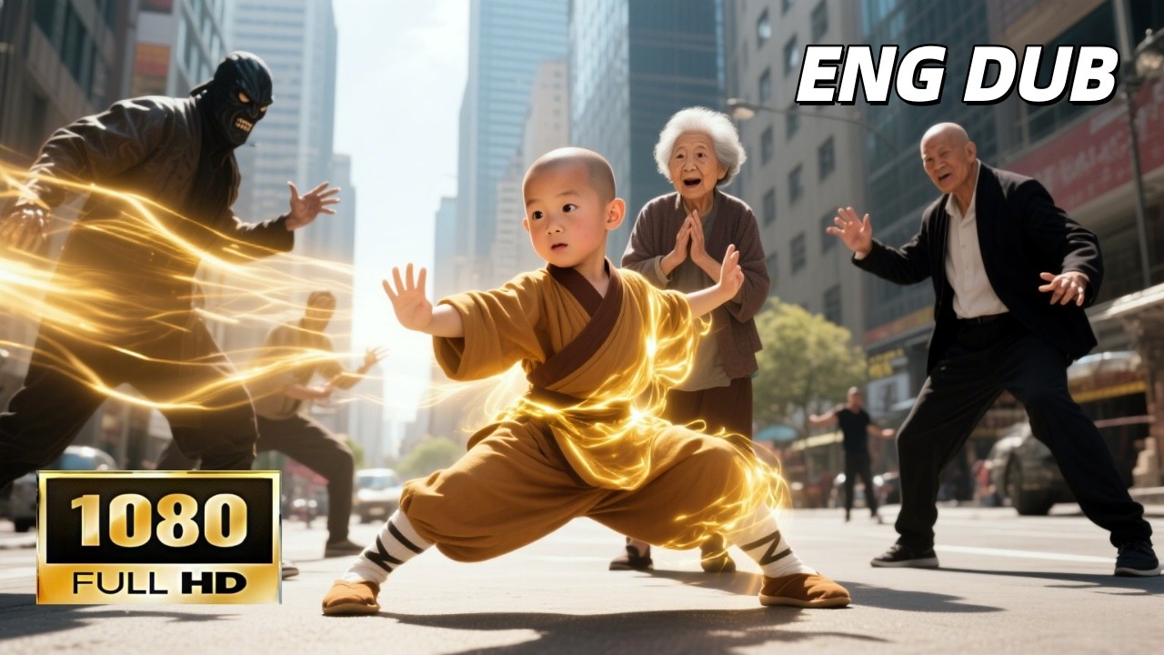Little kungfu monk goes down mountain for mom, saves grandma from killers, and defeats villains!