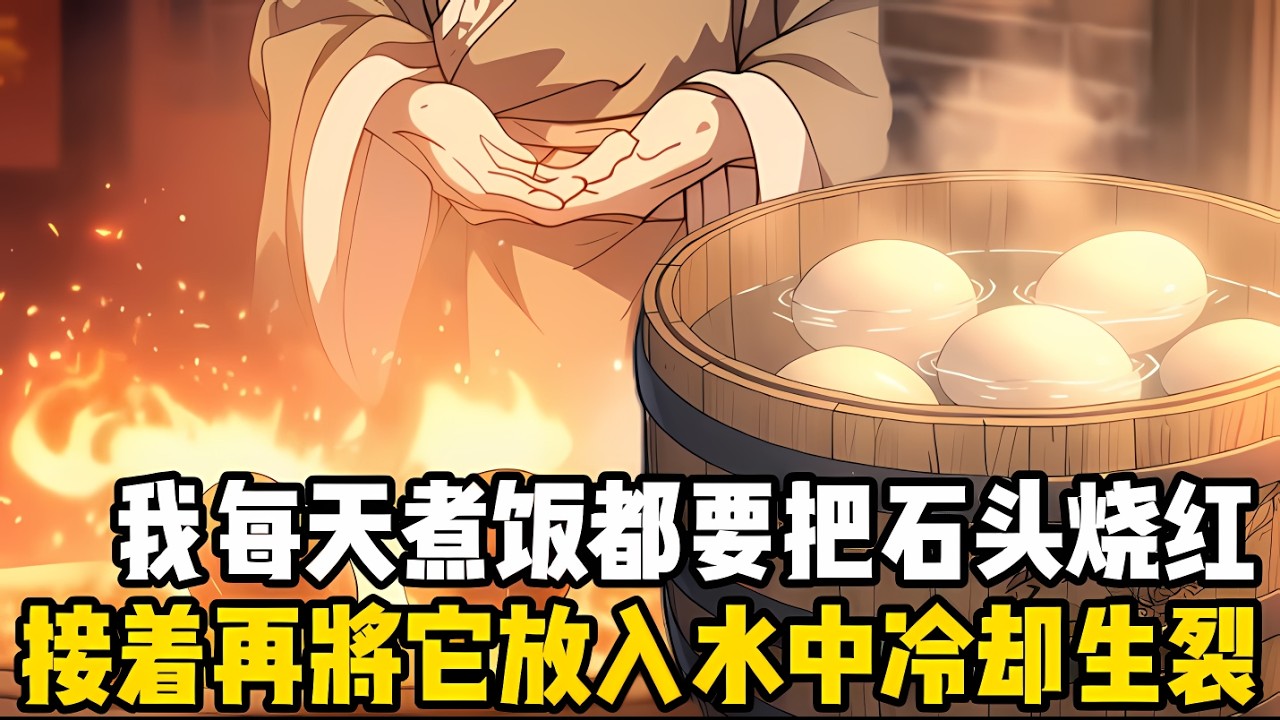 我每天煮飯時都要把幾塊鵝暖石燒的通紅，接着再將它們放入冷水中迅速冷卻，直到鵝暖石上齣現裂痕，我纔將它們撈齣#漫画 #小说 #玄幻