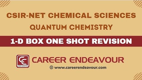 CSIR NET | GATE Chemistry | 1-D, 2-D & 3-D Box | Lecture-1| Quantum Chemistry | Career Endeavour