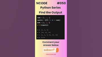NCODE #050 | Find the Output | Comment your Answer Below | #coding #pythondaily #python #mcqsquiz
