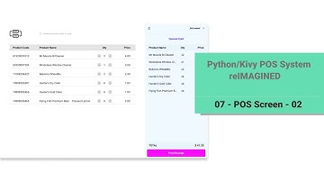 Python/Kivy POS System v2: 07 - POS Screen 02