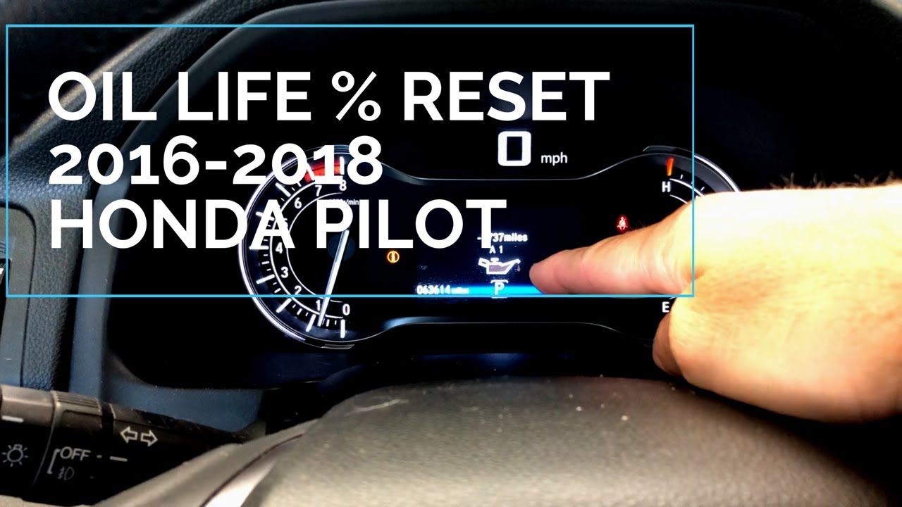 How to Reset Oil Life Honda Pilot 2016 2017 2018 - YouTube