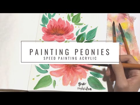 Painting SIMPLE PEONIES - WATCH THIS (beginner)