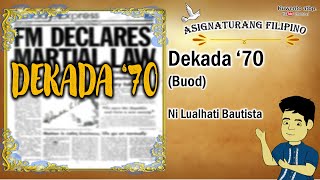 Dekada 70 Buod Lualhati Bautista