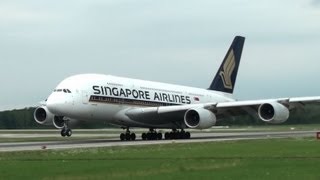 ✈ BEST OF Airbus A380 Singapore Airlines - Zurich ZRH - amazing Take off with great sound