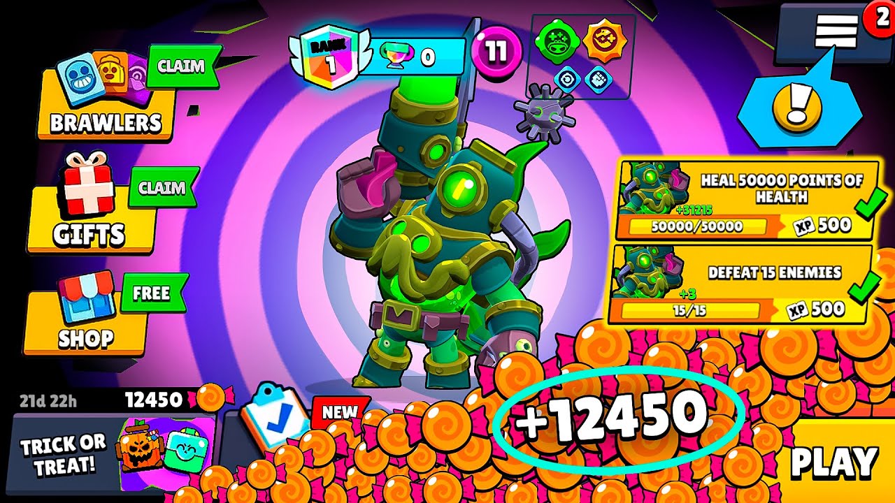 OMG!!! 🍬Complete 12,450 CANDY QUEST With RICO GHOST DIVER | FREE GIFTS🎁 BRAWL STARS UPDATE