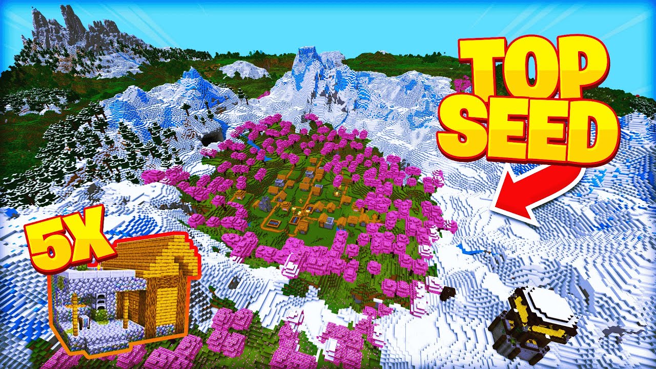 CHERRY GROVE Seed for Minecraft 1.20!🌸 (Cherry Blossom Village Seed ...