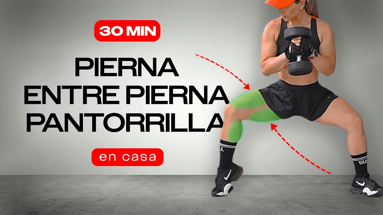 PIERNAS que QUEMAN 🔥 Aductores + Cuádriceps + Pantorrillas (30 MIN en Casa)