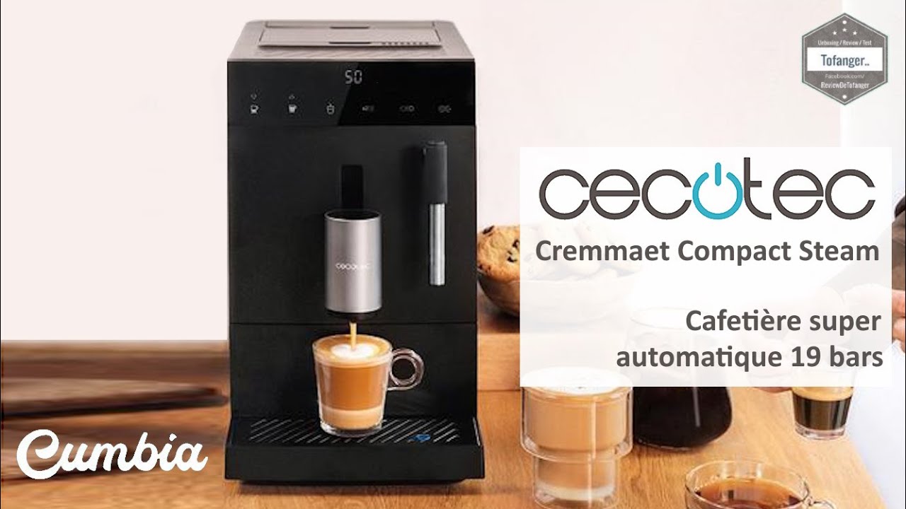 Cecotec Cumbia Cremmaet Compact Steam - Compact super automatic coffee  maker with 19 bars - Unboxing 