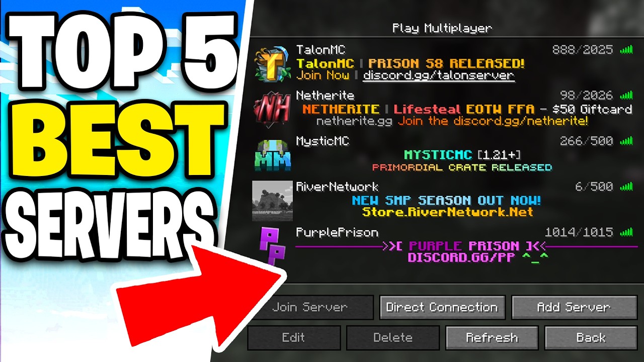 BEST Minecraft Servers For Minecraft 1.21.11 - Skyblock, SMP, PvP - YouTube