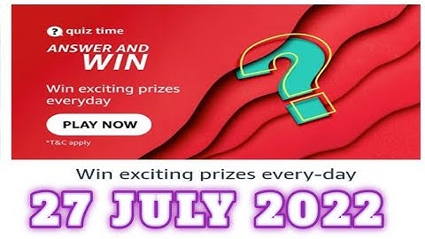 Amazon Funzone Quiz Answers Today|27 July 2022 | Daily Quiz Time