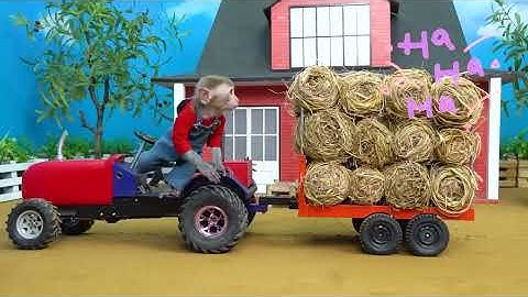 Monkey Nana drive a tractor to find the missing duckling and an unexpected adventure at the  farm !