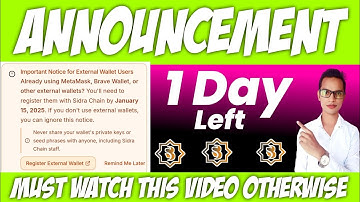 Sidra Bank External Wallet Connect||Sidra Chain External Wallet Connect||Sidra Bank New Updates||