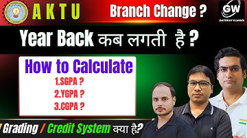 Branch Change / PWG / SGPA / YGPA / CGPA / YEAR BACK