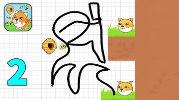 How to save a puppy from a bee? - Save The Dog - Draw to Save - Gameplay Walkthrough(iOS,Android)#2