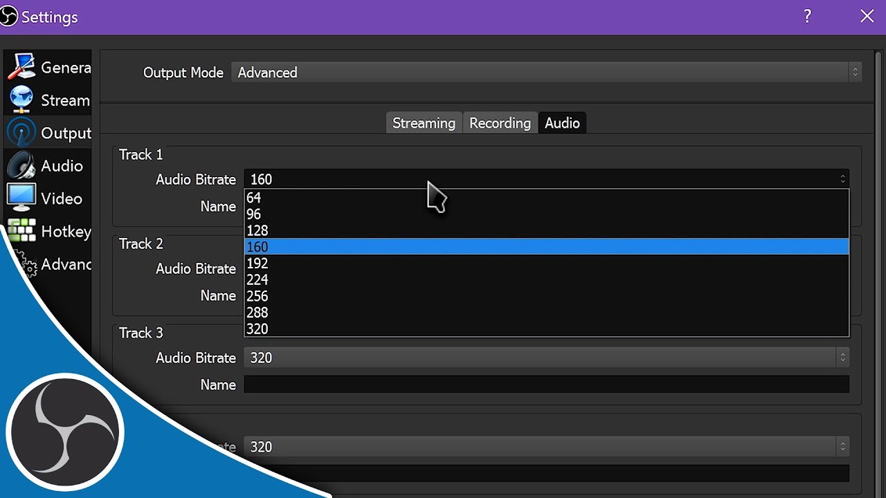 obs studio recording settings 720p 60fps