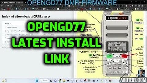 OPENGD77 Latest Installer- Quick Link