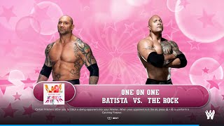 Batista vs the Rock on wwe 2k24