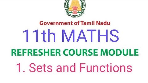 11th Maths Refresher Course Answers | Topic 1 Sets and Functions