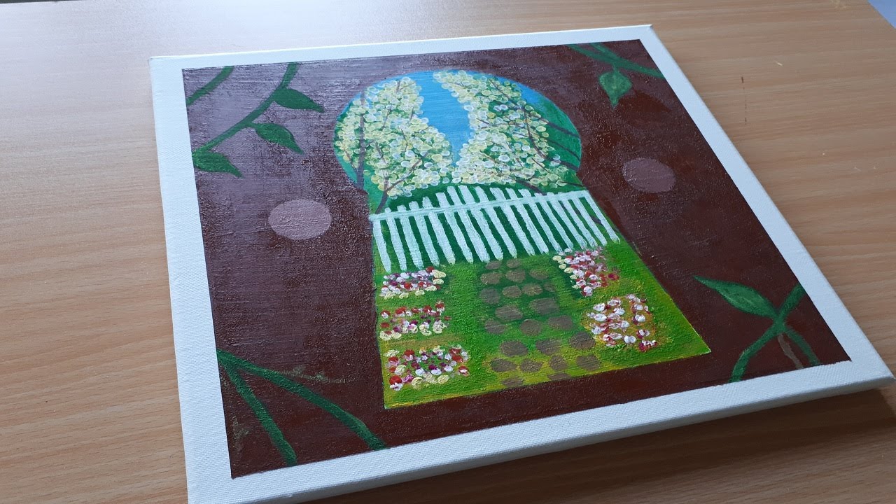 Acrylic Painting / How to Paint a door to Paradise Secret Garden Door